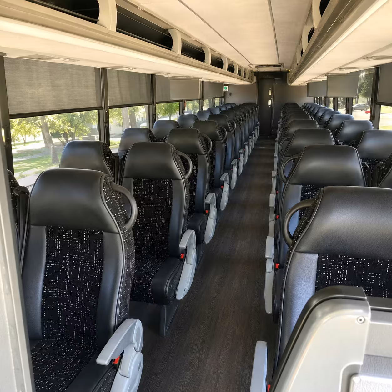 56 passenger charter bus inside